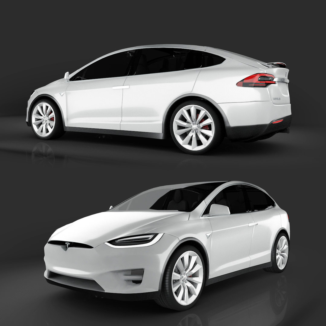 tesla x modeled 3d model turbosquid 1540371