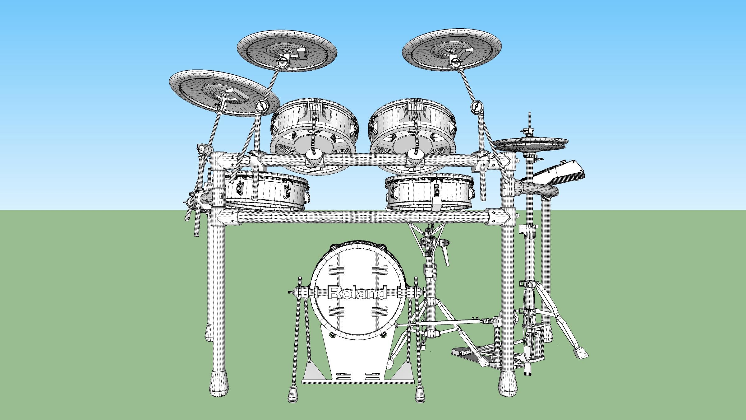 Electronic Drum Kit Roland VDrums TD20 Sketchup Format Modelo 3D