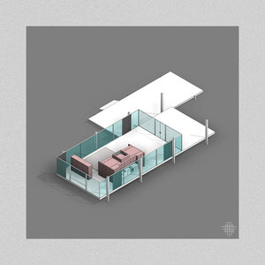 3D farnsworth house mies van model