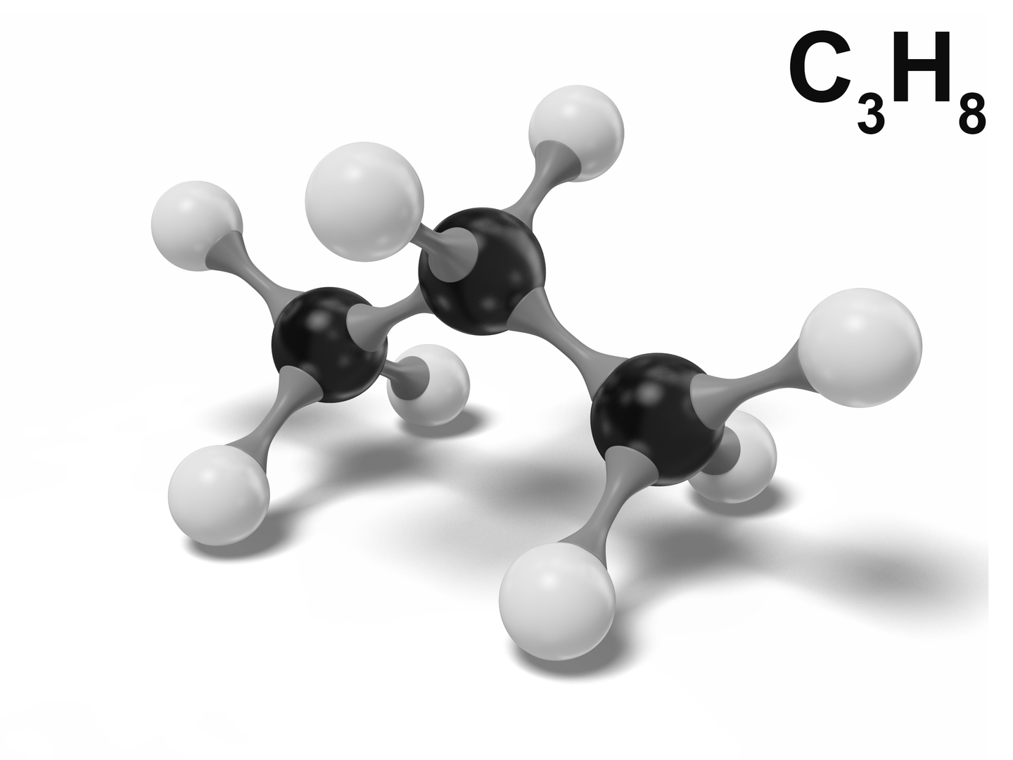 3D propane molecule c3h8 modeled model - TurboSquid 1540487