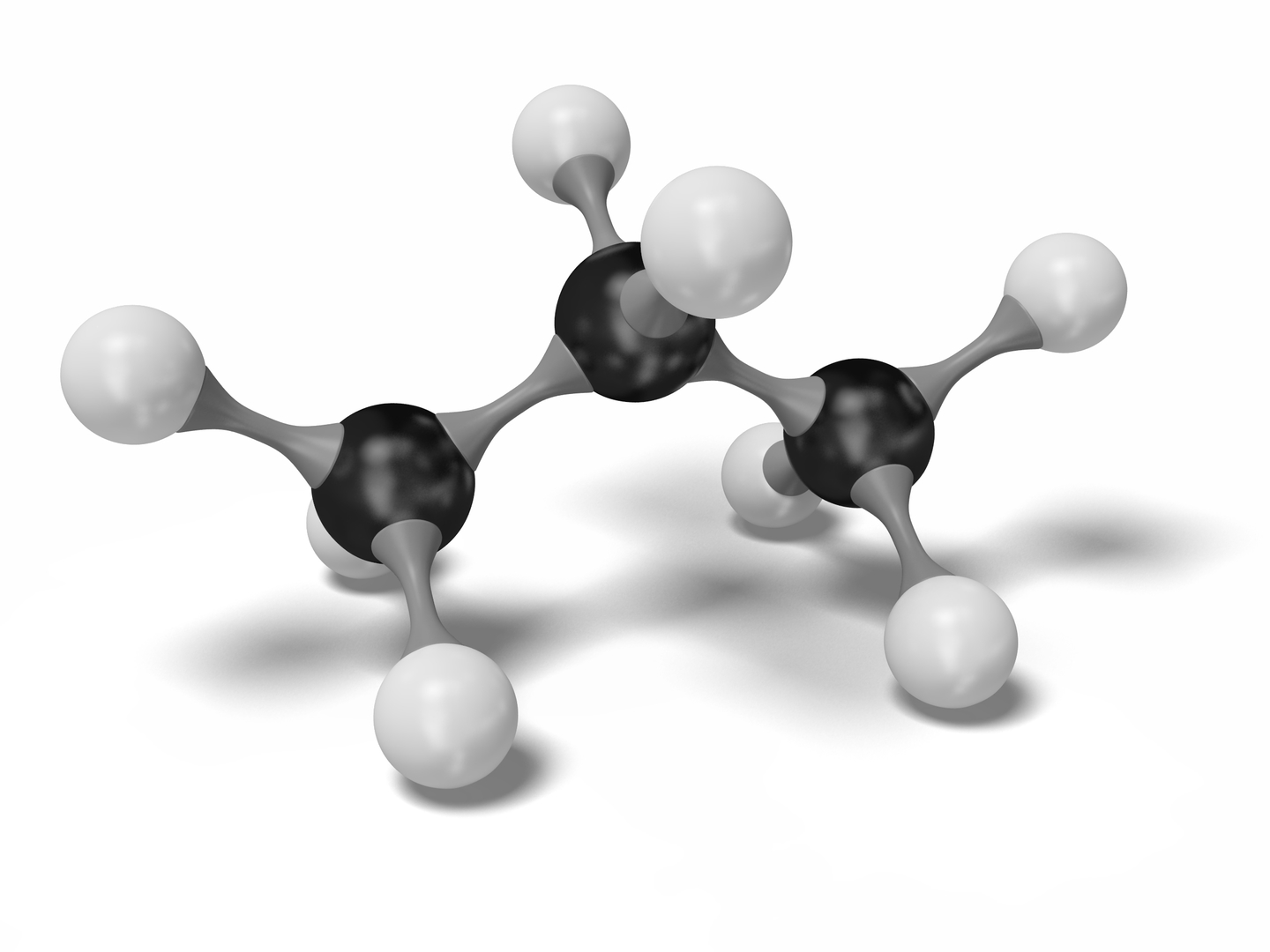 3D propane molecule c3h8 modeled model - TurboSquid 1540487