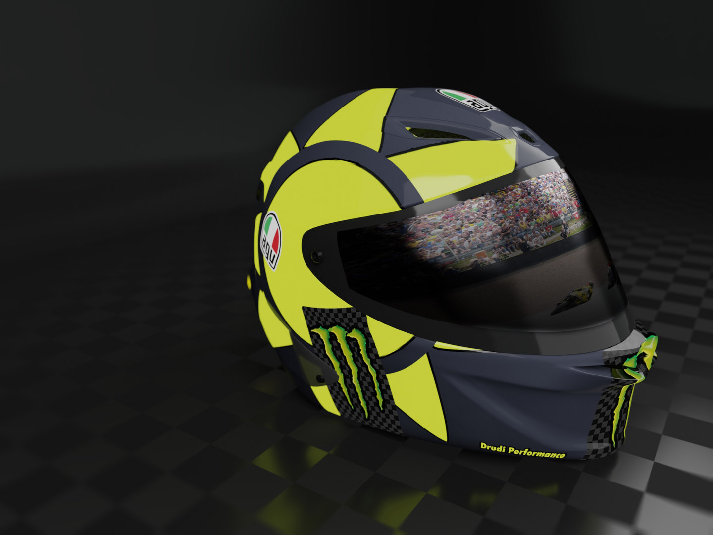 Motogp helmet yamaha 3D model TurboSquid 1540570