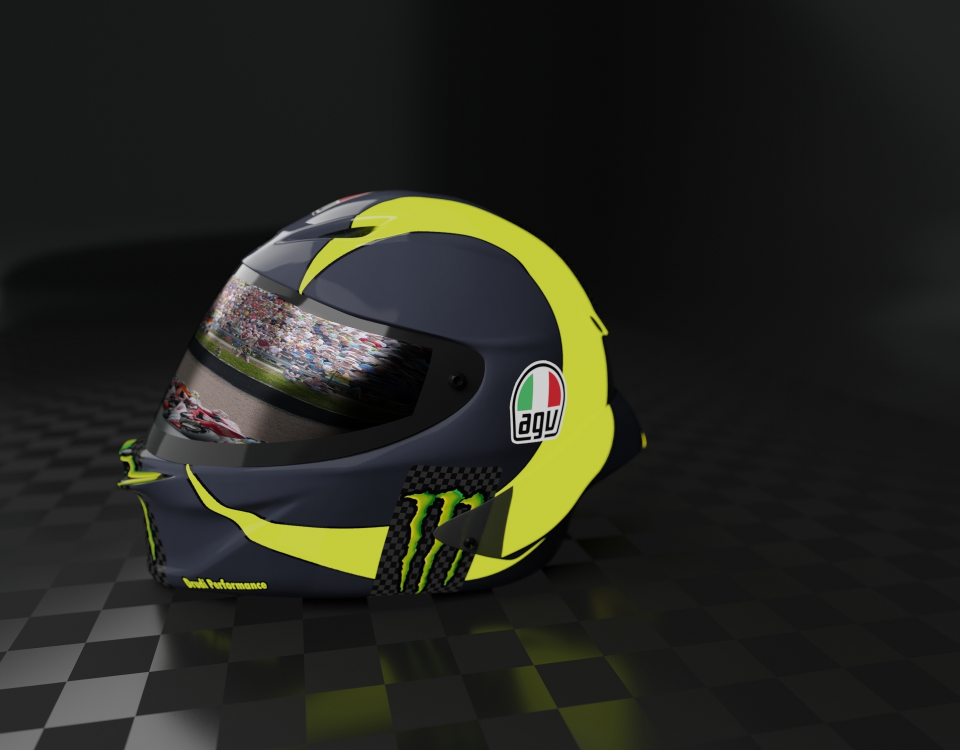 Motogp helmet yamaha 3D model TurboSquid 1540570
