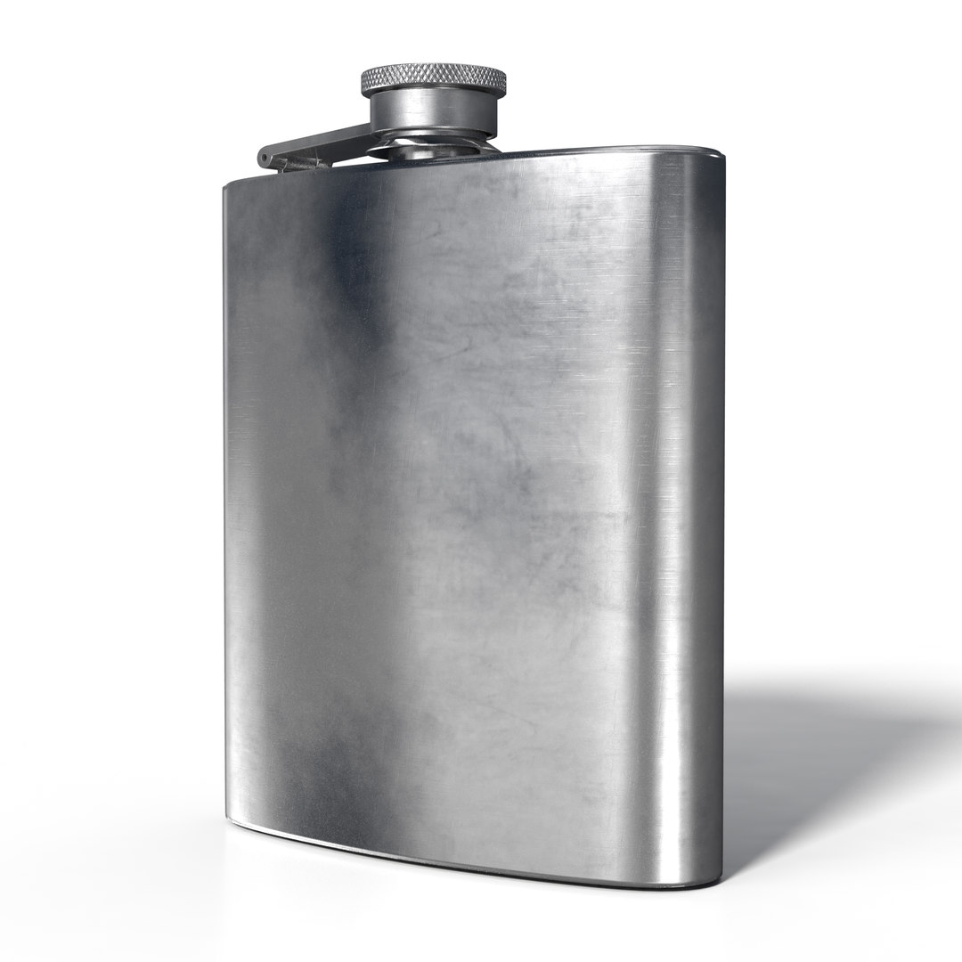 Steel alcohol flask model TurboSquid 1513988