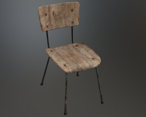 3D model school old chair