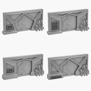 sci-fi door set 3D model
