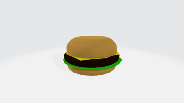 low-poly hamburger food beef model