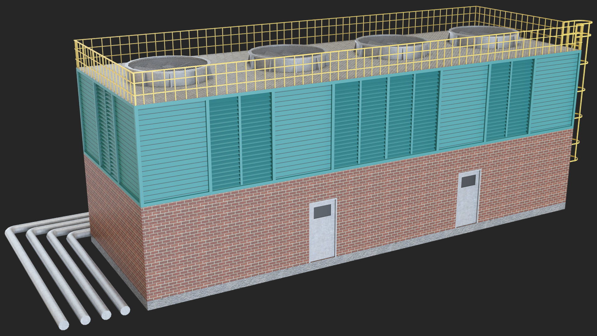 Industrial cooling tower 1 3D model TurboSquid 1541440