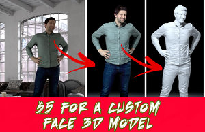 Custom face 3d model man and woman Rigged