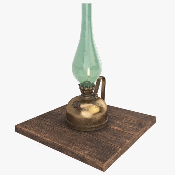 3D brass kerosene oil lamp