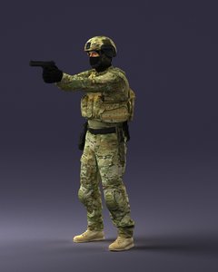 soldier color 3D model