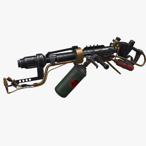 flamethrower gun pbr 3D model