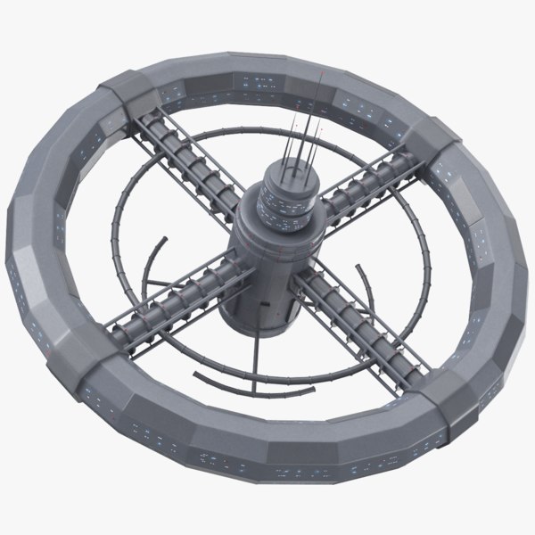 circular space station 3D model