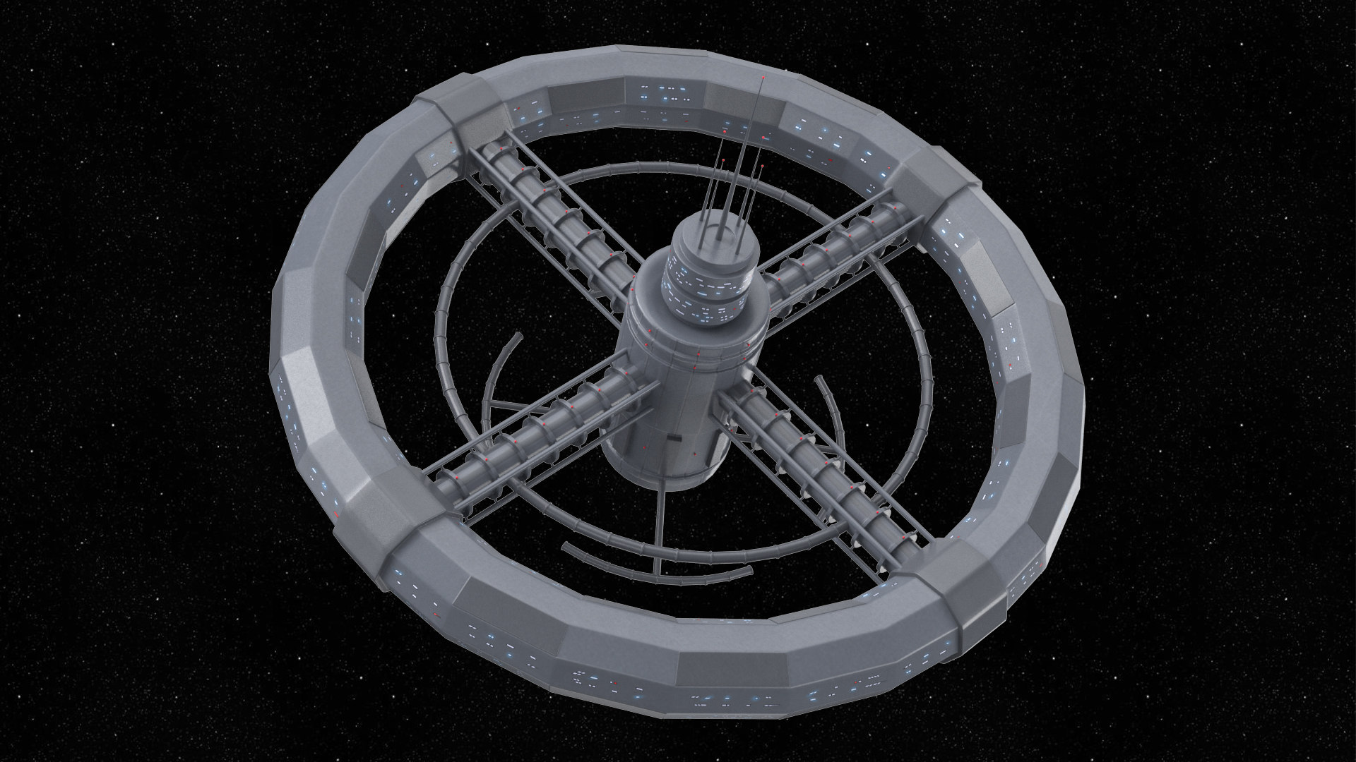 Circular space station 3D model - TurboSquid 1541770