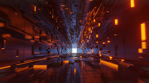 3D tunnel abstract cubic corridor