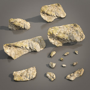scanned stone wall pack 3D model