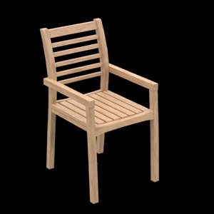 3D chair wood wooden