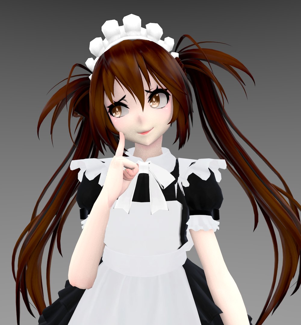 3d Japan Maid Japanese Model Turbosquid 1542418