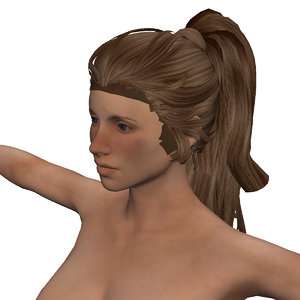 3D girl character naked