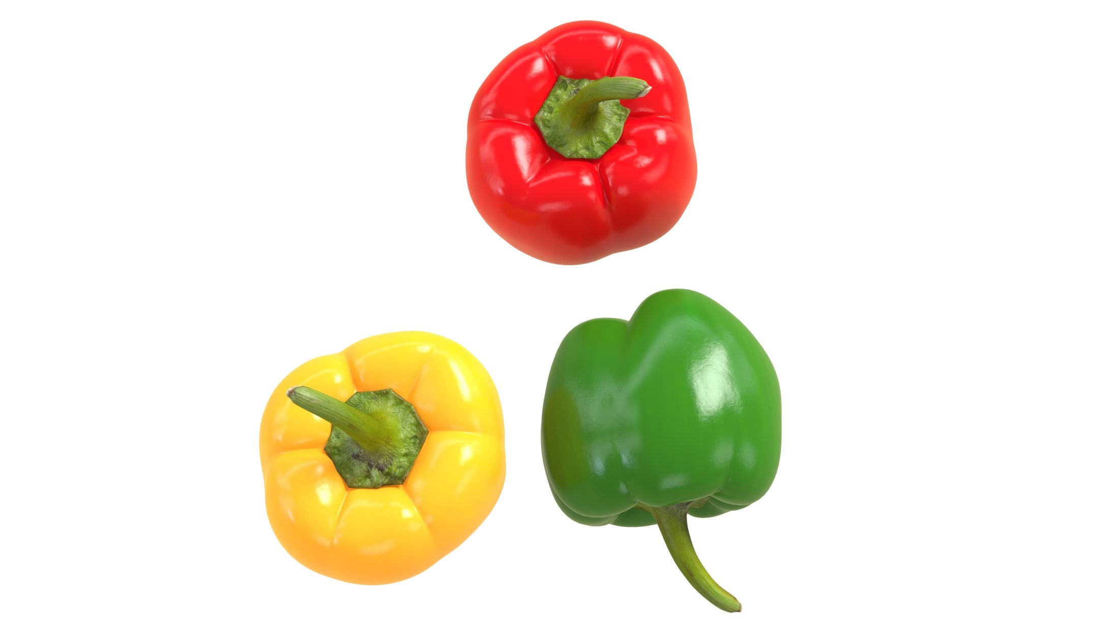 3d low/high poly peppers