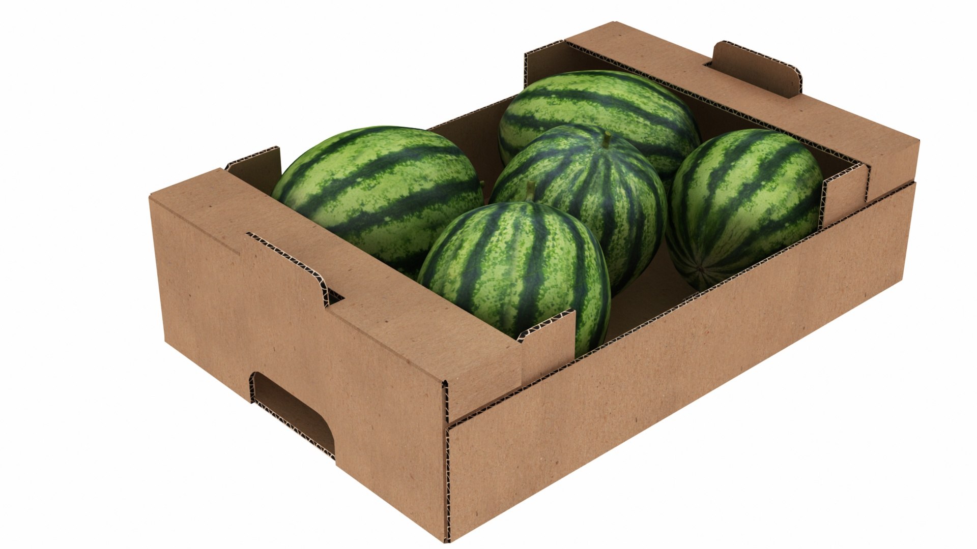 3D fruit cardboard box watermelons model TurboSquid 1542586
