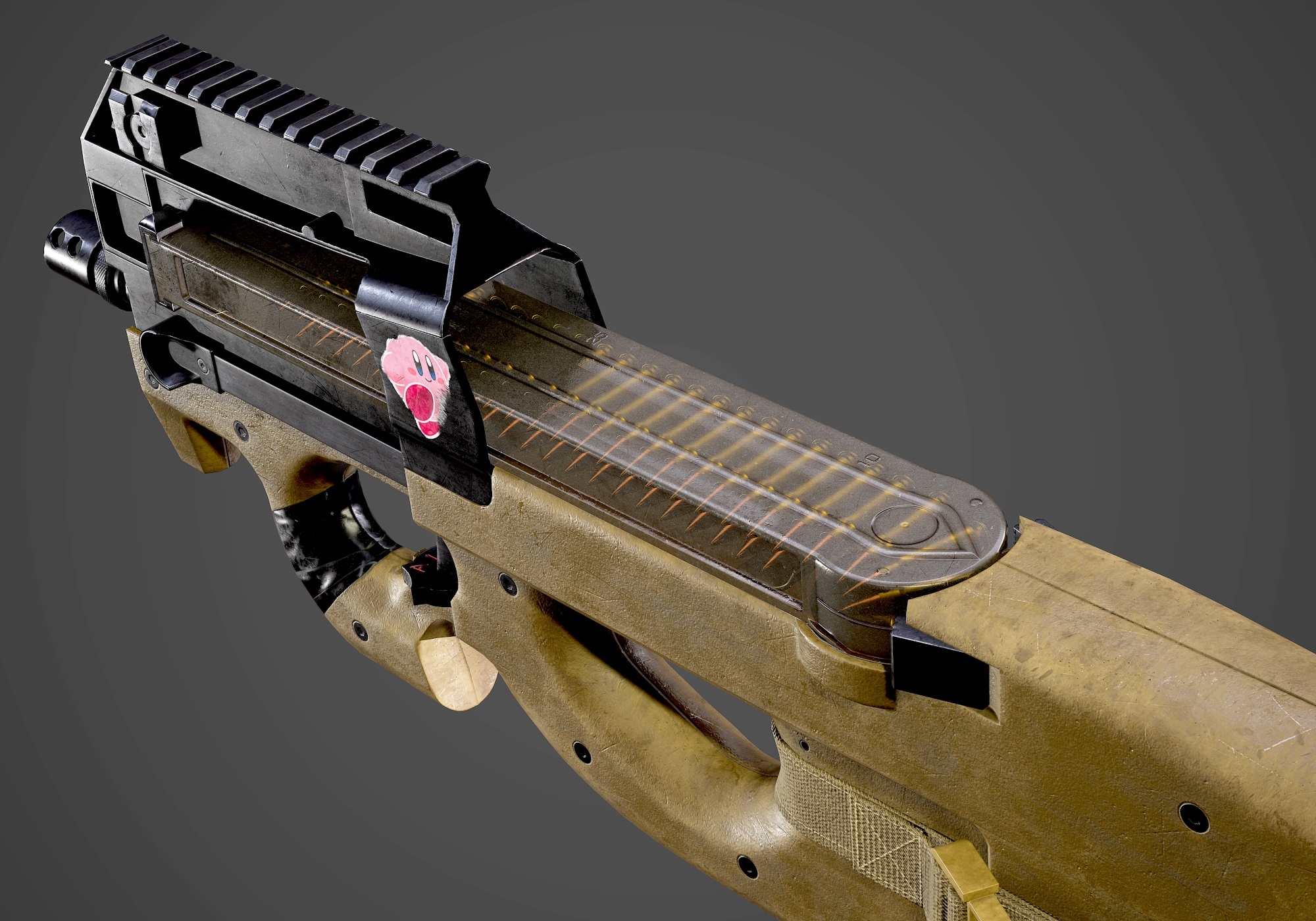 fn p90 submachine gun aaa game ready asset3d模型