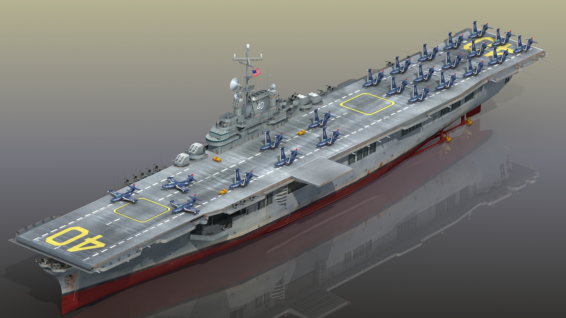 uss tarawa (cv)-(cva)-(cvs-40)3d模型