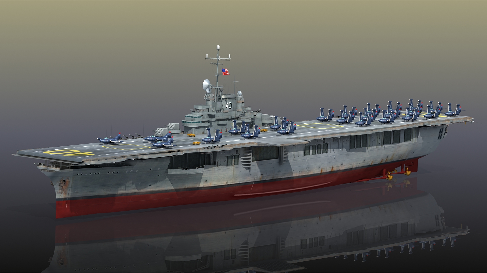 uss tarawa (cv)-(cva)-(cvs-40)3d模型