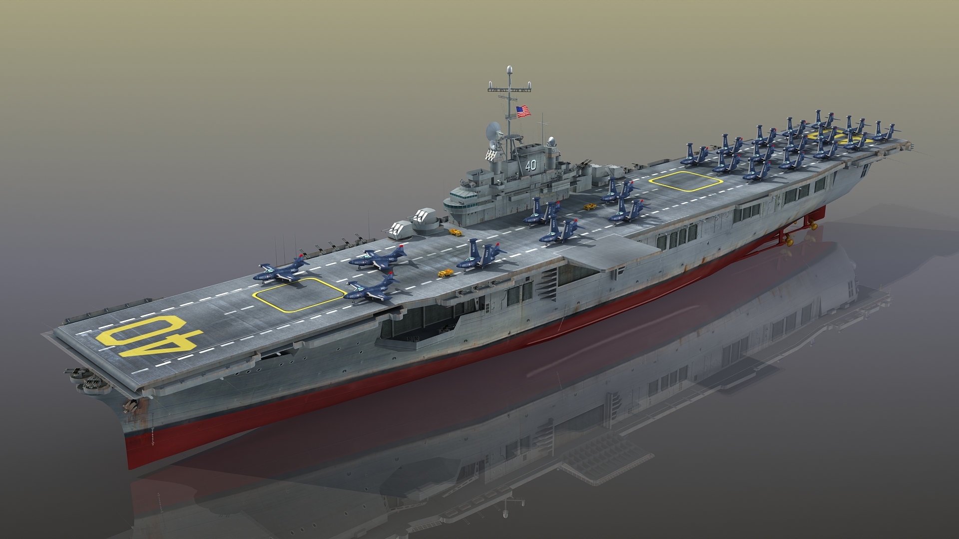 uss tarawa (cv)-(cva)-(cvs-40)3d模型