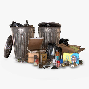 pack urban trash 1 3D model