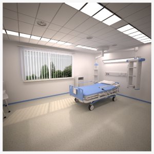 single bed isolation ward 3D model