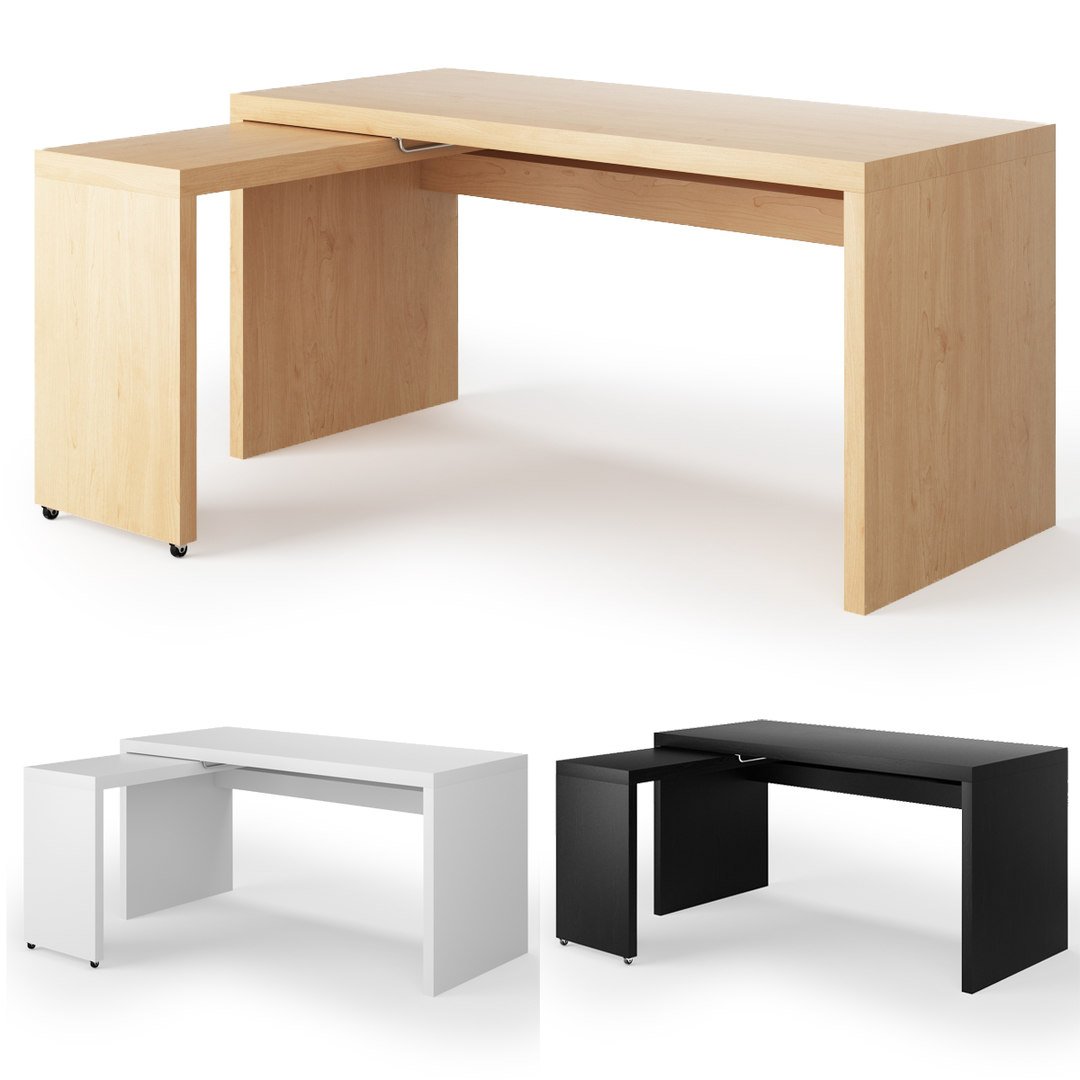 Malm Desk with Pull-out Panel