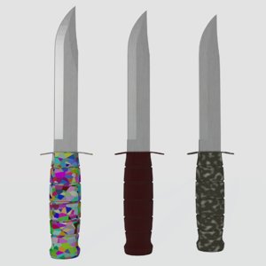 ka-bar combat knife 3D model