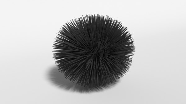 cartoon sea urchin modeled 3D model