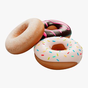 3D cartoon donuts