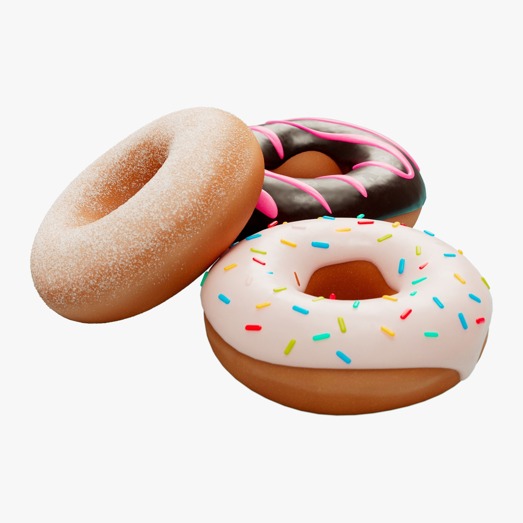 cartoon donuts3d模型