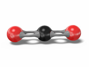3D carbon dioxide molecule co2