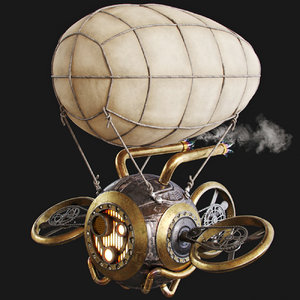 3D steampunk drone dron