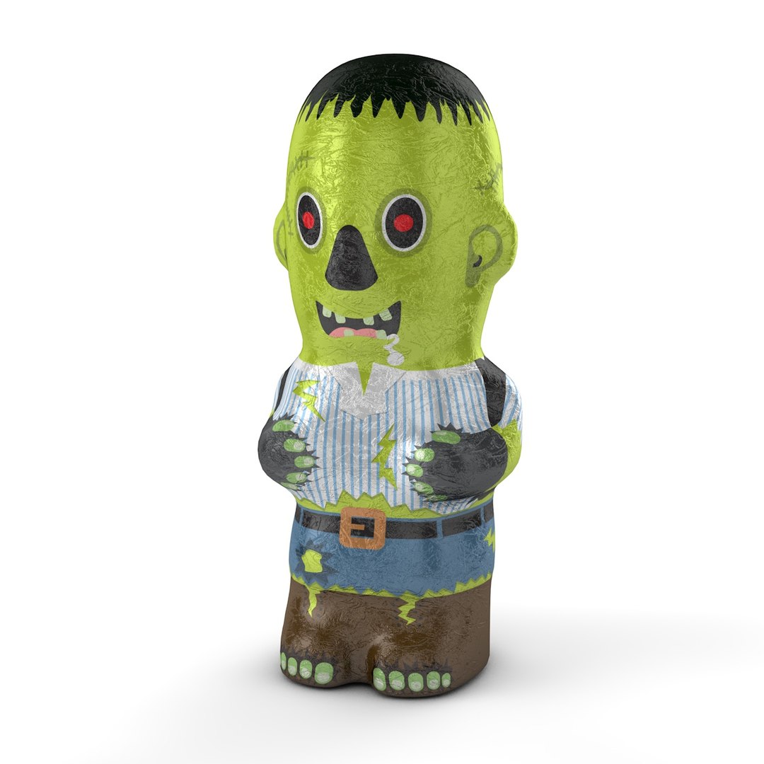 3D foil chocolate zombie halloween TurboSquid 1543932