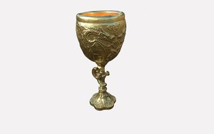 3D chalice gold model