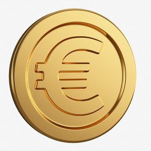 3D model euro coin