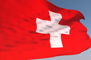 switzerland waving flag animation 3D