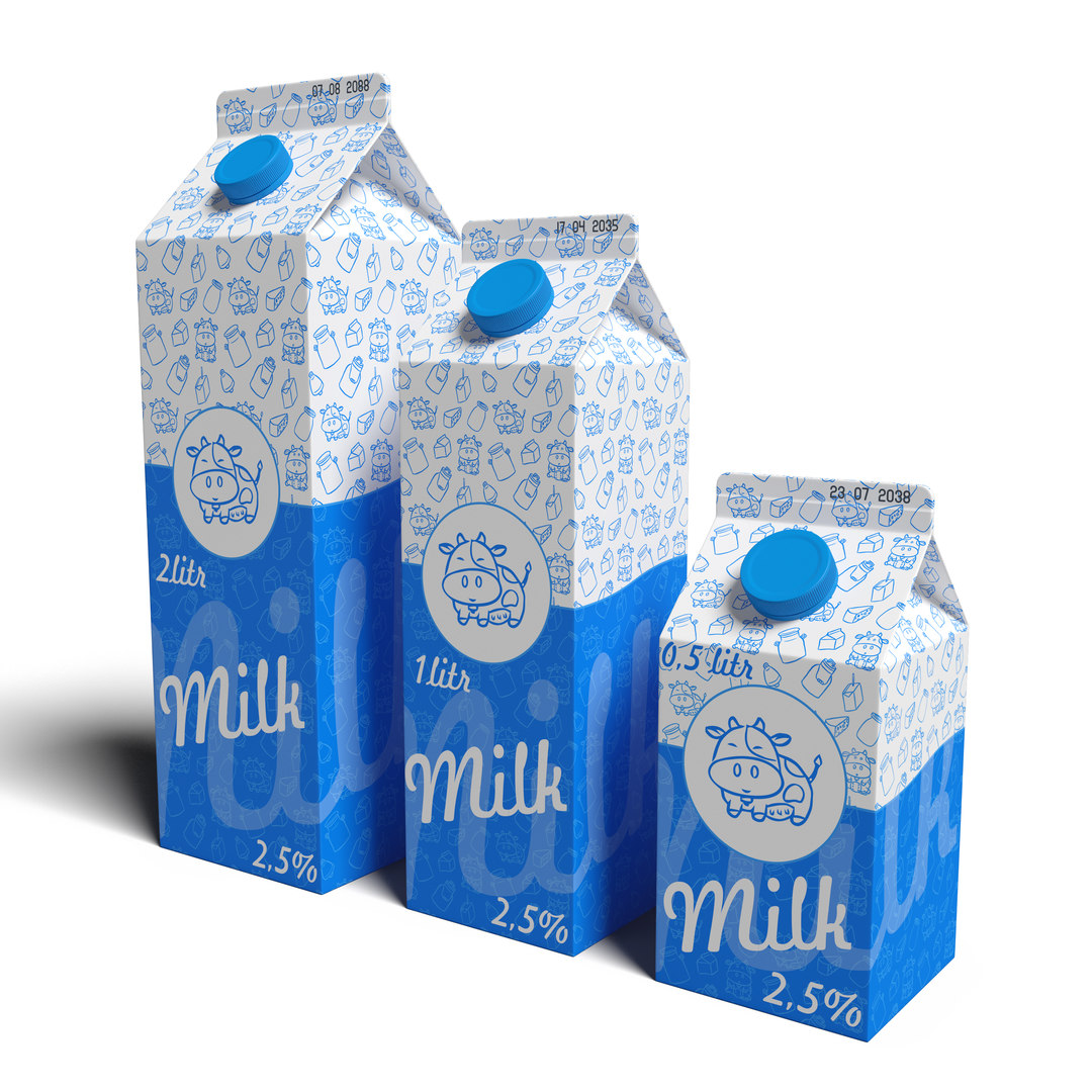 Milk carton modeled 3D model - TurboSquid 1544731