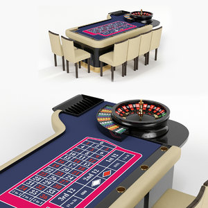 roulette gaming table 3D model