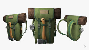 3D model survival backpack