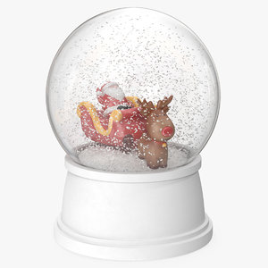 3D snow globe santa claus model