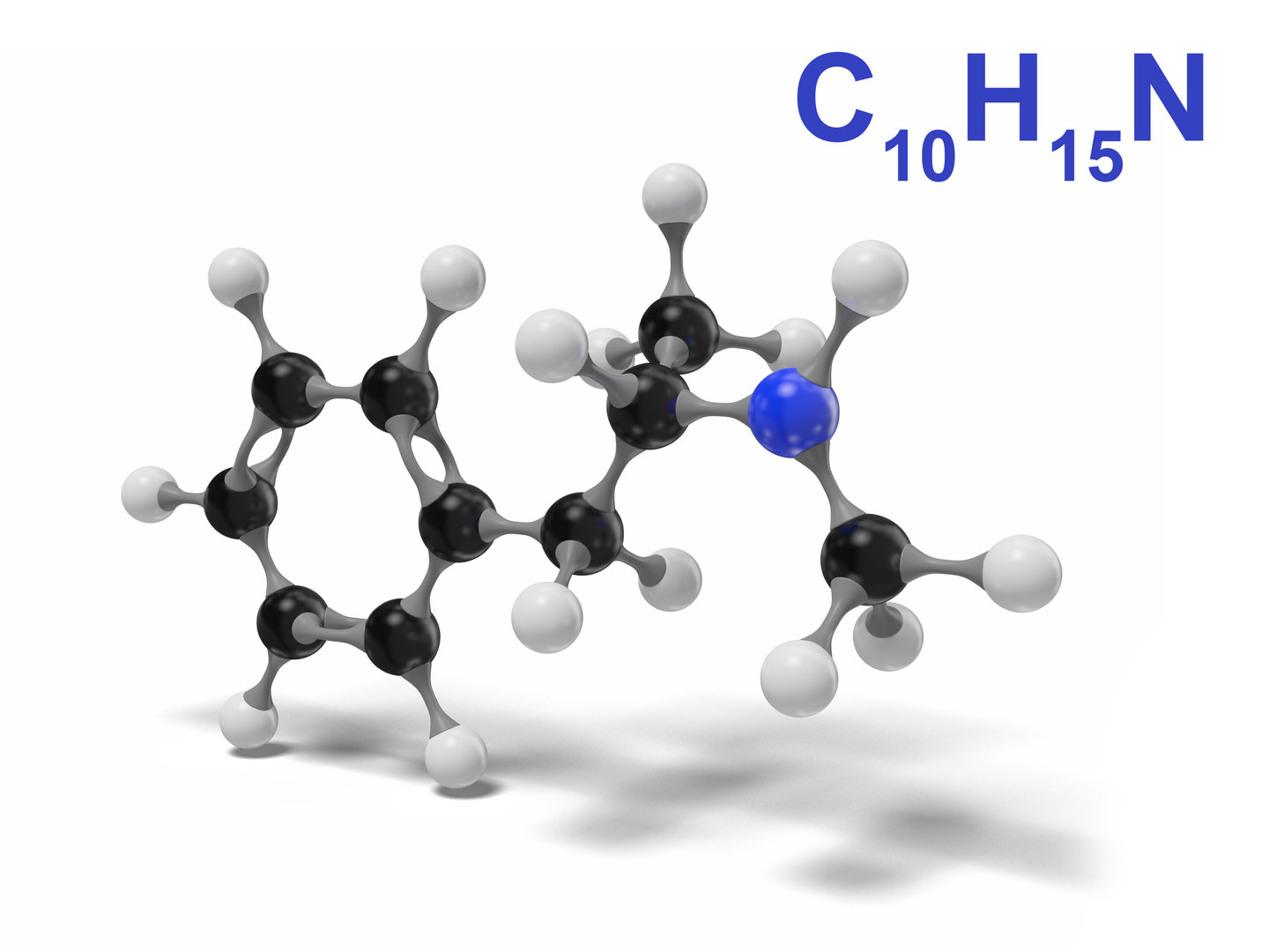 3D methamphetamine molecule c10h15n modeled model TurboSquid 1544985