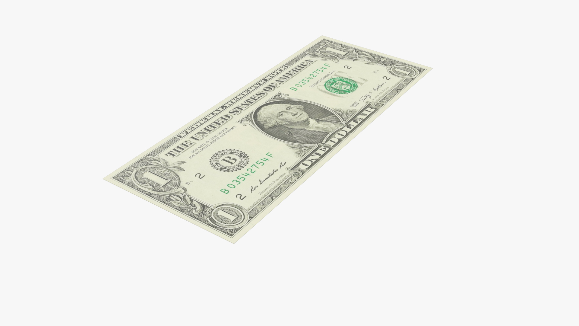 one dollar bill3d模型