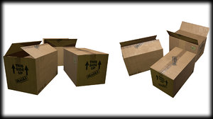 3D model cardboard box