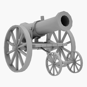 3D medieval cannon